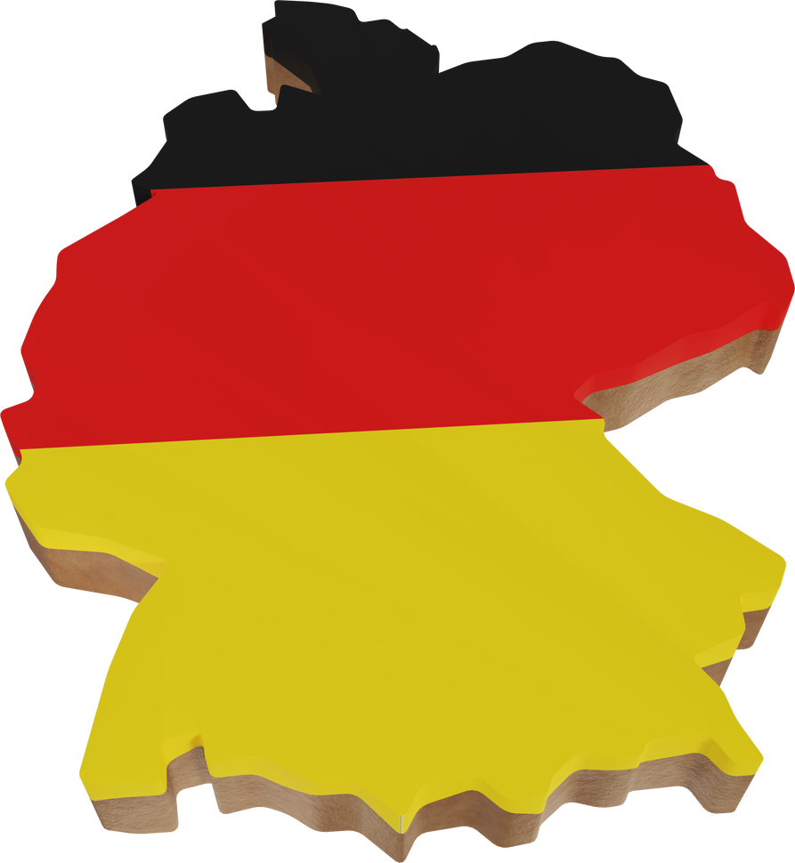 3D Germany map with national flag illustration