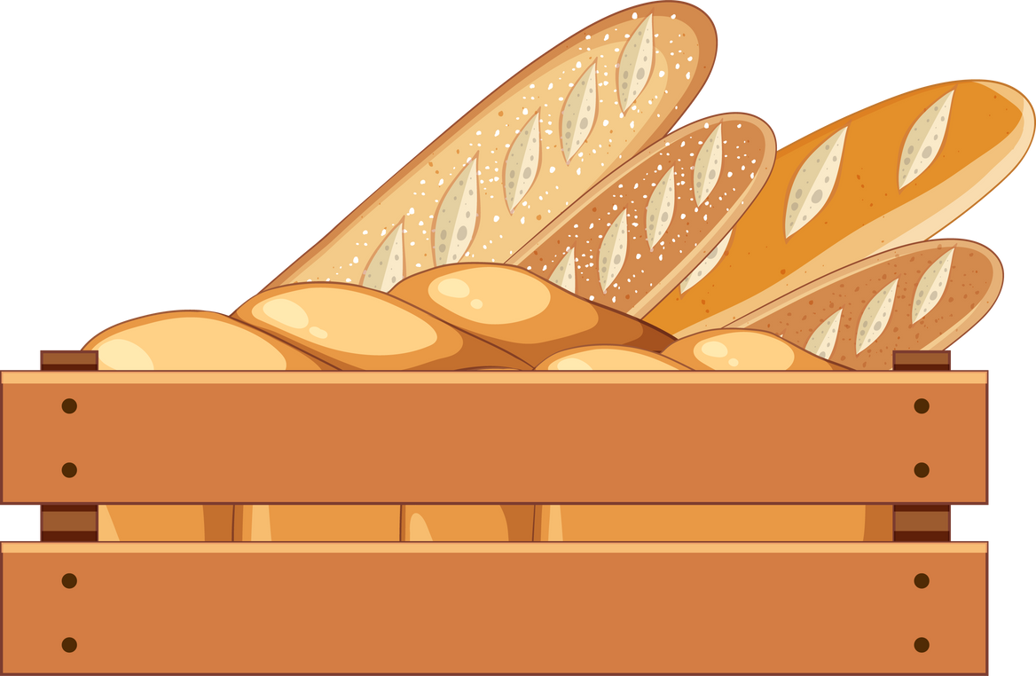 Delicious French Baguette Cartoon